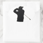 Rustig blijven en golf spelen ovale sticker (Tas)