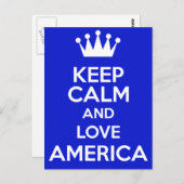 rustig blijven en hou van amerika briefkaart (Voorkant / Achterkant)