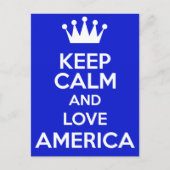 rustig blijven en hou van amerika briefkaart (Voorkant)