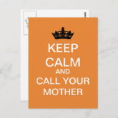 Rustig blijven en je moeder Briefkaart (Sinaasappe (Voorkant / Achterkant)