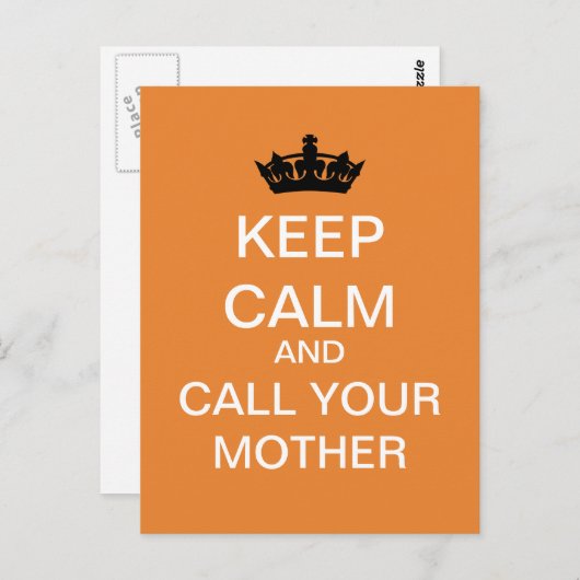 Rustig blijven en je moeder Briefkaart (Sinaasappe (Voorkant / Achterkant)