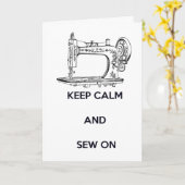 Rustig blijven en naaien, verjaardag kaart (Gele Bloem)