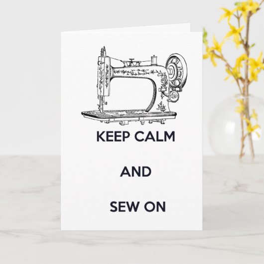 Rustig blijven en naaien, verjaardag kaart (Gele Bloem)