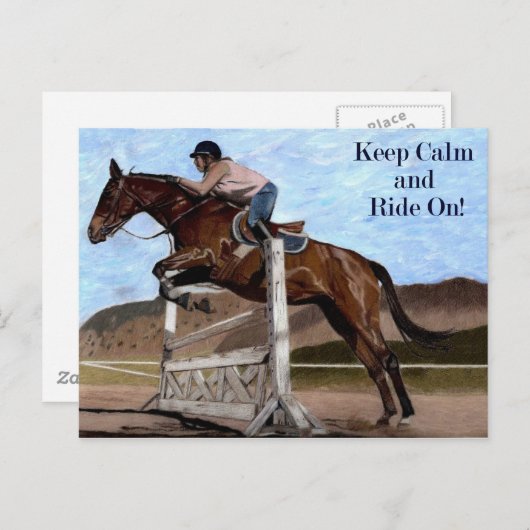 Rustig blijven en rijden! paardenspringer briefkaart (Voorkant / Achterkant)