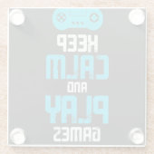 rustig blijven en spelletjes spelen glazen onderzetter (Achterkant)