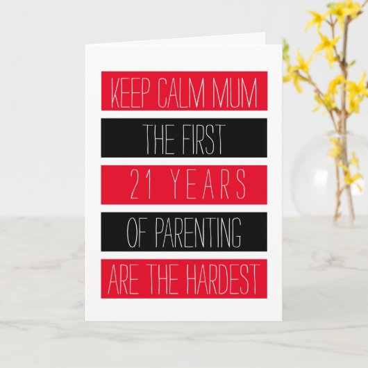 Rustig blijven, mam... Met wensen ♥ Grappig Moeder Kaart (Gele Bloem)