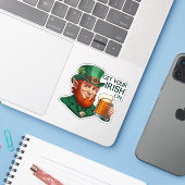 Rustig blijven - Zet je Iers aan Sticker (Laptop met iPhone)