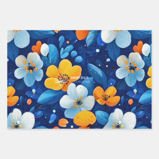 Rustig bloemontwerp voor Wellness Business Inpakpapier Vel (Voorkant 2)