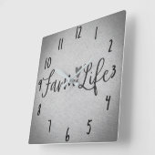 Rustig Boerenleven Grijs Jute Textuur Whimsisch Vierkante Klok (Hoek)
