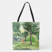 Rustig bos herten watercolor kunst tote bag (Voorkant)