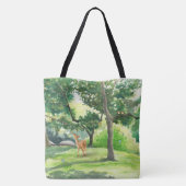 Rustig bos herten watercolor kunst tote bag (Achterkant)