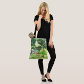 Rustig bos herten watercolor kunst tote bag (Op model)