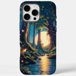 Rustig bos met oude bomen en maanontwerp iPhone 16 pro max hoesje
