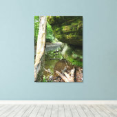 Rustig boscanvasprint | Echt landschap Canvas Afdruk (Insitu (Houten vloer))