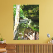 Rustig boscanvasprint | Echt landschap Canvas Afdruk (Insitu (Woonkamer))