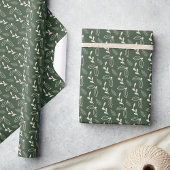 Rustig bosgroen hulstbesblad Kerstmis Cadeaupapier