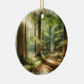 Rustig bospad – vredige Natuur kunst Keramisch Ornament (Rechts)