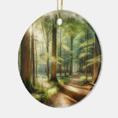 Rustig bospad – vredige Natuur kunst Keramisch Ornament (Links)