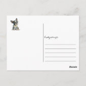 Rustig "Boston" Gezicht Boston Puppy Bril Bloem Briefkaart (Achterkant)