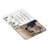 Rustig botanisch monogram foto Save the Date Magneet (Rechterzijde)