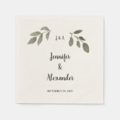 Rustig botanisch monogram trouwen servet (Voorkant)