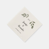 Rustig botanisch monogram trouwen servet (Hoek)