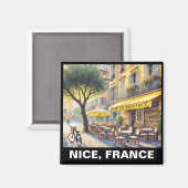 Rustig Café in Nice Frankrijk Mok Magneet (Voorkant / Achterkant)