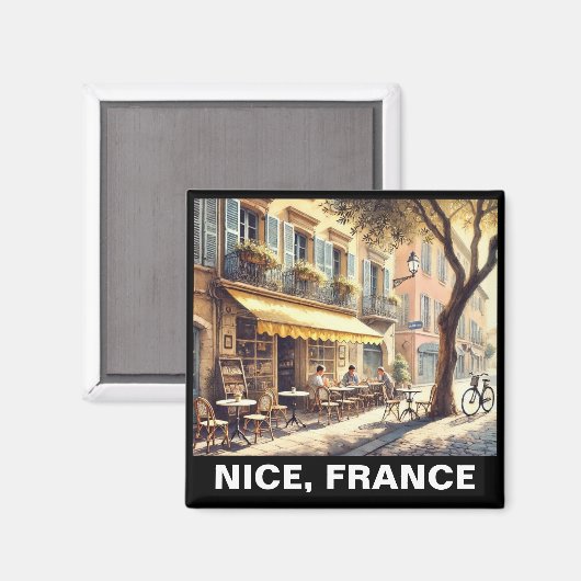 Rustig Café in Nice Frankrijk Mok Magneet (Voorkant / Achterkant)