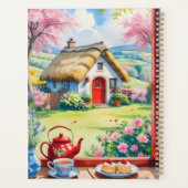 Rustig Cottage Uitzicht met thee en bloemen Planner (Achterkant)