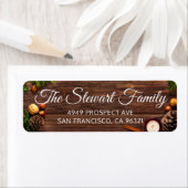 Rustig country wood-kerstadres etiket (Insitu)