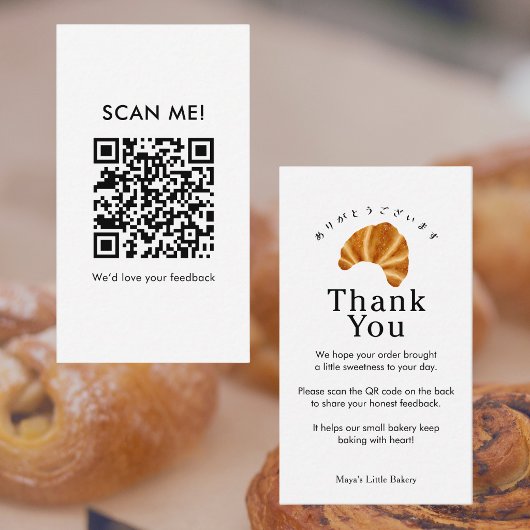 Rustig croissant Laat een review achter QR-code Visitekaartje