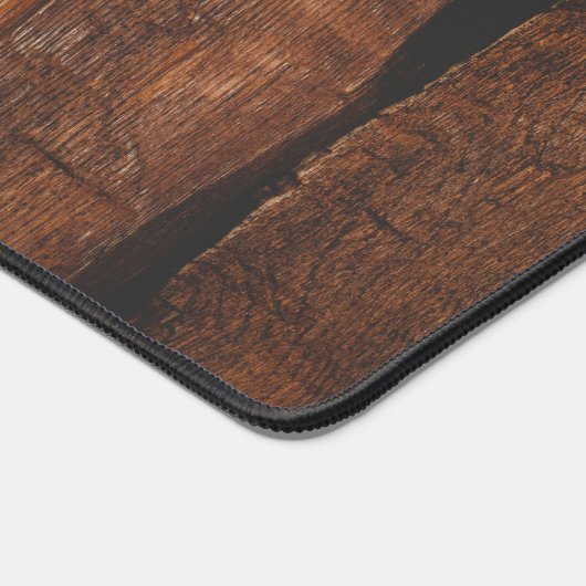Rustig donkerbruin oud hout bureaumat (Hoek)