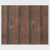 Rustig donkerbruin oud hout cadeaupapier (Vlak)