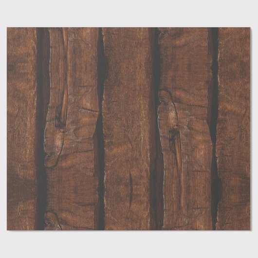 Rustig donkerbruin oud hout cadeaupapier (Vlak)