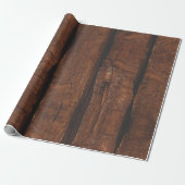 Rustig donkerbruin oud hout cadeaupapier (Uitgerold)