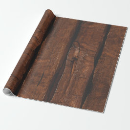 Rustig donkerbruin oud hout cadeaupapier