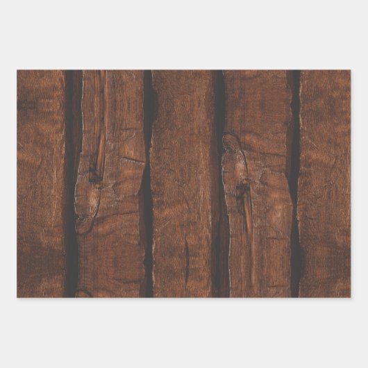 Rustig donkerbruin oud hout inpakpapier vel (Voorkant 3)