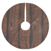 Rustig donkerbruin oud hout kerstboom rok (Voorkant)