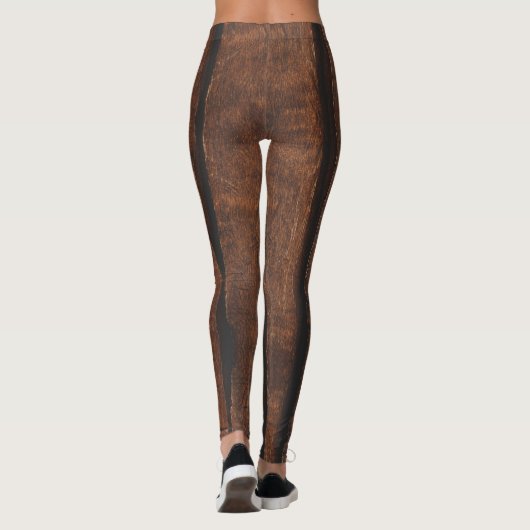 Rustig donkerbruin oud hout leggings (Achterkant)
