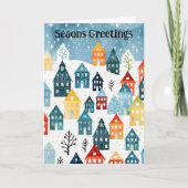 Rustig Dorp in de Snow Christmas Kaart (Voorkant)