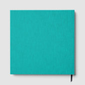 Rustig & eenvoudig Turquoise gestructureerde acht Gastenboek (Achterkant)