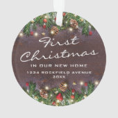 Rustig eerste kerstfeest in nieuw huis ornament (achterkant)
