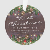 Rustig eerste kerstfeest in nieuw huis ornament (voorkant)