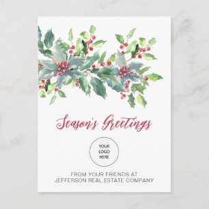 Rustig Eik Elegante Kerstvakantie Feestdagenkaart