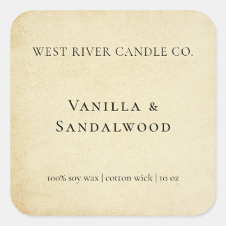 Rustig Elegant Kraft Papier Kaars Label