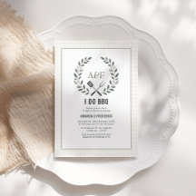 Rustig Elegant Monogram Ik Doe BBQ Koppels Bruilof