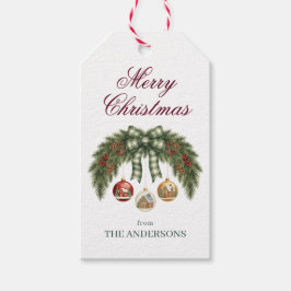 Rustig Elegant Prettig Kerstfeest Cadeaulabel