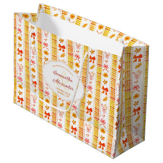 Rustig Elegante Herfst Monogram Huwelijksbezoek Groot Cadeauzakje