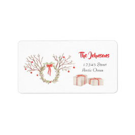 Rustig elegante waterverf kerst retouradres etiket