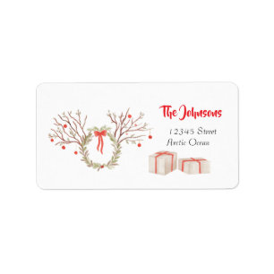 Rustig elegante waterverf kerst retouradres etiket
